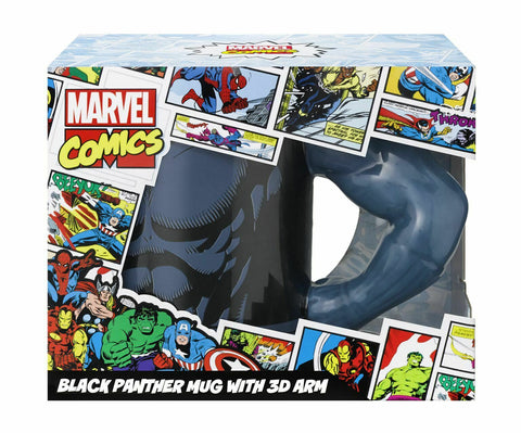 Marvel Comics Black Panther 3D Arm Tasse Kaffee Becher Keramik - 330ml - Blau - STUFFHUNTER