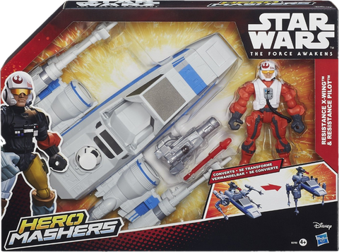 Star Wars The Force Awakens Hero Mashers - Resistance X-Wing & Pilot - Hasbro - STUFFHUNTER