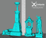Tempel Set - Schreine Statuen Säulen Särge Bits - Terrain Essentials Interiors - STUFFHUNTER