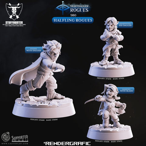 Halfling Rogues (3) - Nightdagger Rogues