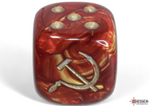 WW2 Soviet Union War Dice - 16mm (12) - Scarab Scarlet / Gold