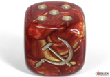 WW2 Soviet Union War Dice - 16mm (12) - Scarab Scarlet / Gold