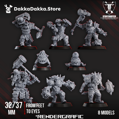 Orks - Head Crackaz Mob (8)