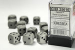 Dice Block Opaque - 16mm (12) - Dark Grey / Black - STUFFHUNTER