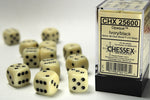 Dice Block Opaque - 16mm (12) - Ivory / Black - STUFFHUNTER