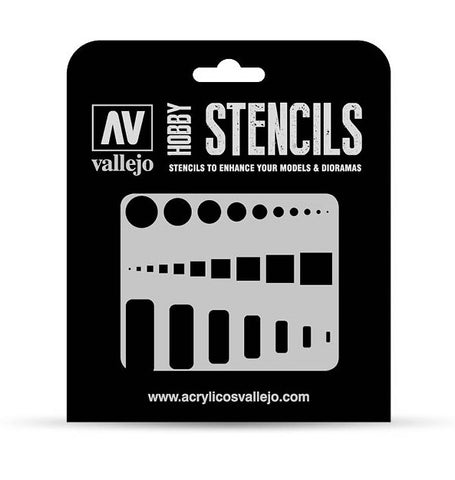 Vallejo Hobby Stencils: Access Trap Doors Markings 1/32 1/48 1/72 125x125mm - STUFFHUNTER