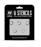 Vallejo Hobby Stencils: Drum Oil Markings Scale 1/35 125x125mm - STUFFHUNTER
