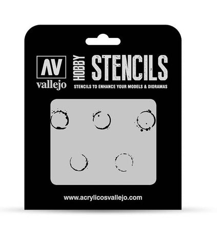 Vallejo Hobby Stencils: Drum Oil Markings Scale 1/35 125x125mm - STUFFHUNTER
