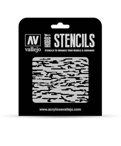 Vallejo Hobby Stencils: Pixelated Modern Camo Markings Scale 1/35 125x125mm - STUFFHUNTER