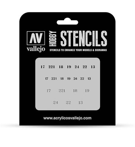 Vallejo Hobby Stencils: Soviet Numbers WWII Markings Scale 1/35 125x125mm - STUFFHUNTER