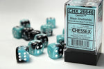 Dice Block Gemini - 16mm (12) - Black-Shell / White - STUFFHUNTER