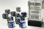 Dice Block Gemini - 16mm (12) - Blue-Steel / White - STUFFHUNTER