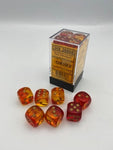 Dice Block Gemini - 16mm (12) - Translucent Red-Yellow / Gold - STUFFHUNTER