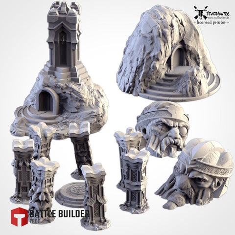 Dwarf Village Ruins Terrain Gelände - Auswahl unbemalt - STUFFHUNTER