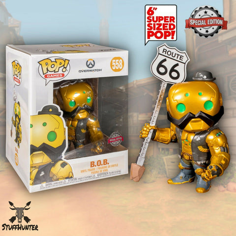 Funko POP! Overwatch B.O.B. BOB # 558 - Special Edition Gold Metallic – NEU - STUFFHUNTER
