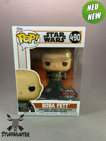 Funko POP! Star Wars BOBA FETT Unmasked # 490 - Special Edition - Neu - STUFFHUNTER